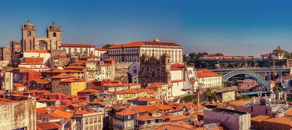 Porto in Portugal showing the Cathedral.