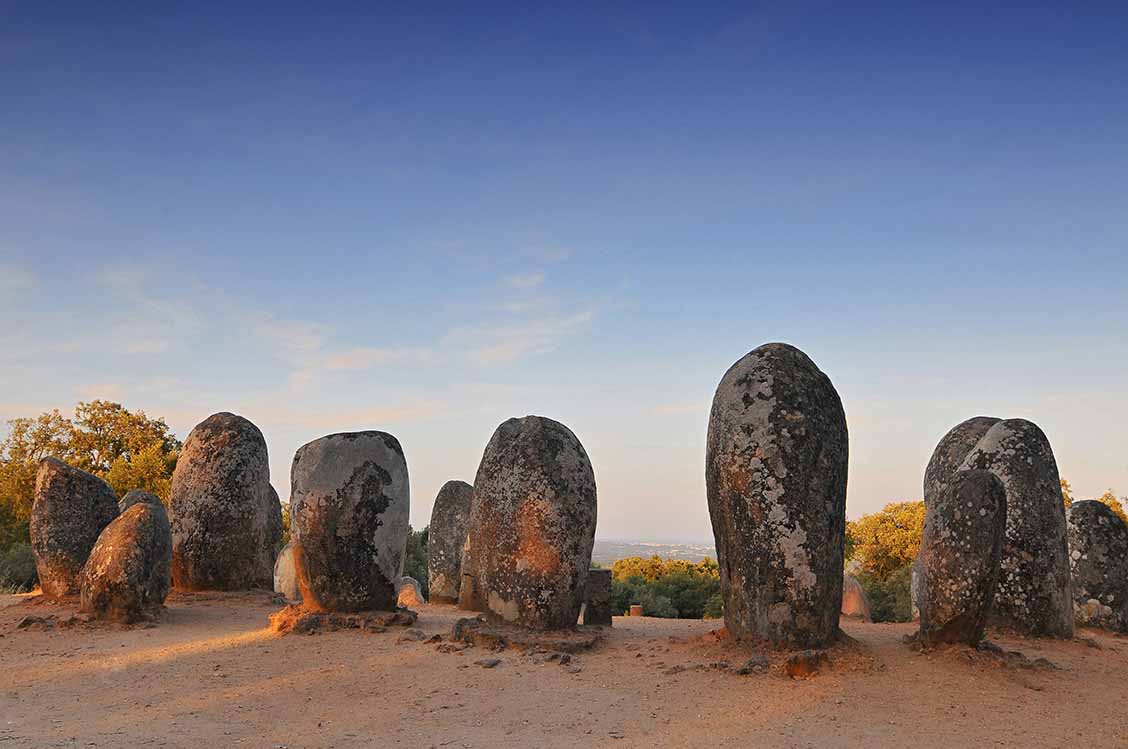 Megaliths of Cromlech of Almendres, Alentejo, Portugal