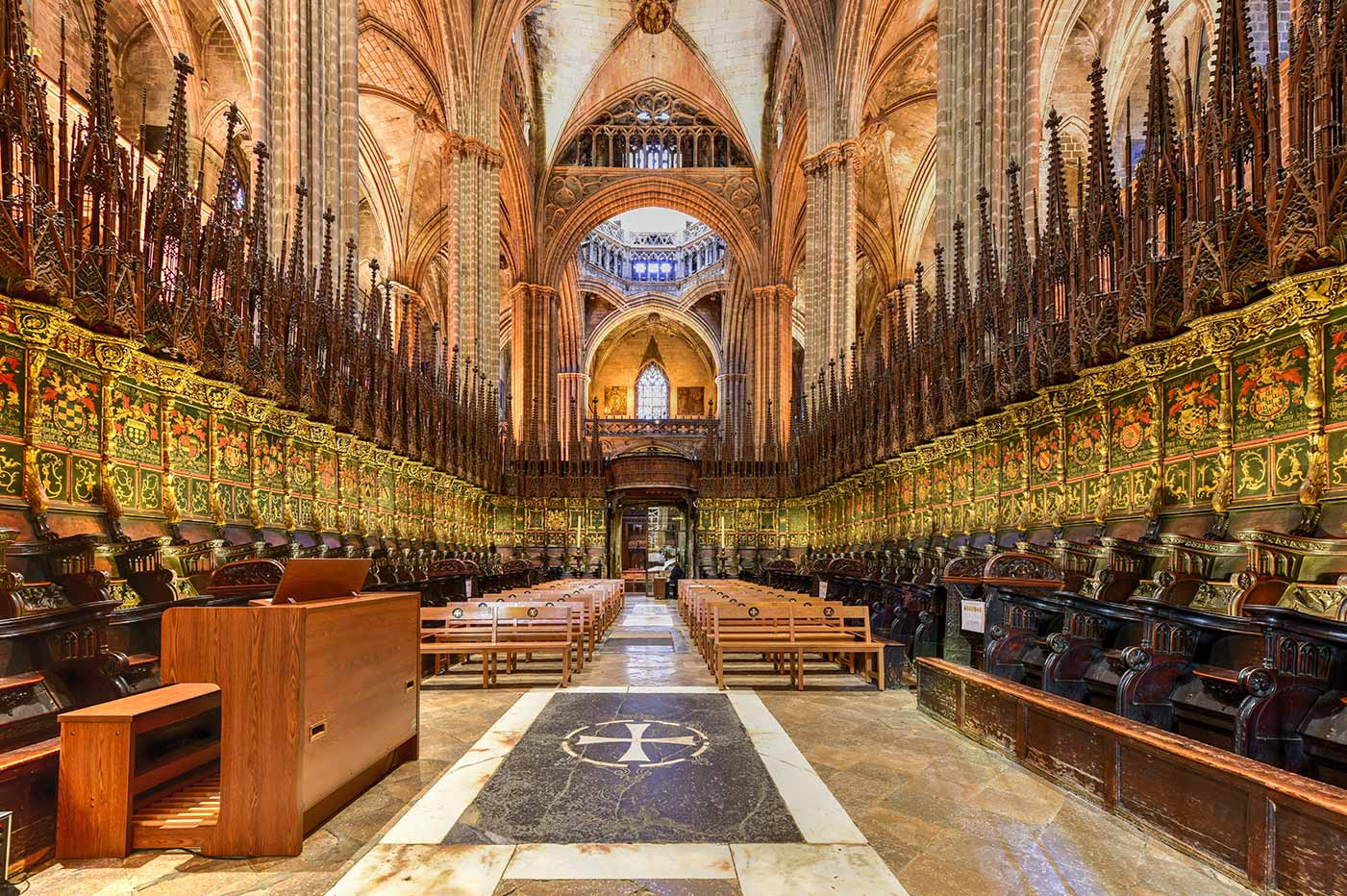 Interior image of Barcelona Cathedral, Spain