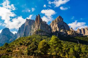Montserrat mountain and cable car image.