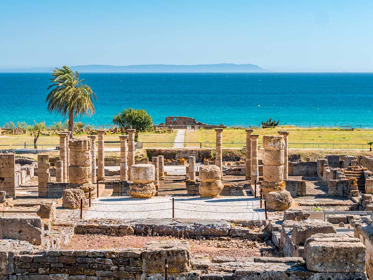 Ancient Romans ruins of Baelo Claudia, next to the beach of Bolonia, Spain