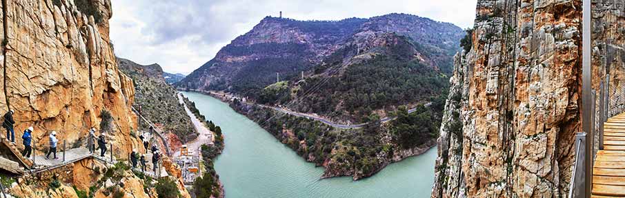 El Chorro reservoir, Caminito del Rey (The Gorge Desfiladero de los Gaitanes) in Málaga, Spain