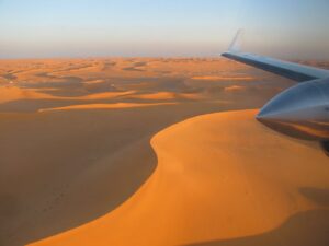 view from Plane Flying Over The Sahara Desert, Morocco