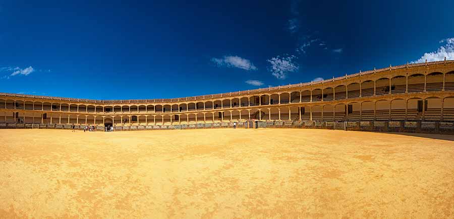 view from inside Ronda Bullring, Spain