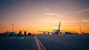 Plane on runway
